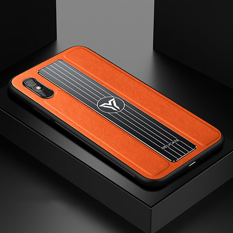 Funda Silicona Goma de Cuero Carcasa FL2 para Xiaomi Redmi 9AT Naranja