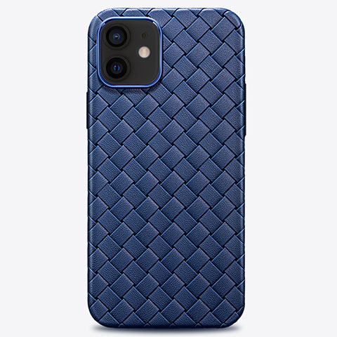 Funda Silicona Goma de Cuero Carcasa H01 para Apple iPhone 12 Mini Azul