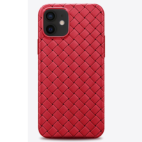 Funda Silicona Goma de Cuero Carcasa H01 para Apple iPhone 12 Mini Rojo