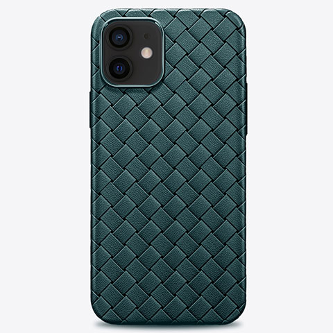 Funda Silicona Goma de Cuero Carcasa H01 para Apple iPhone 12 Verde