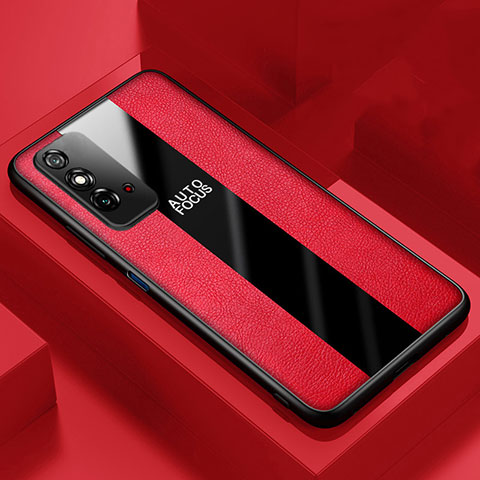 Funda Silicona Goma de Cuero Carcasa H01 para Huawei Honor X10 Max 5G Rojo