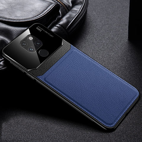 Funda Silicona Goma de Cuero Carcasa H01 para Huawei Mate 20 Azul