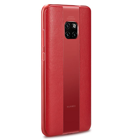 Funda Silicona Goma de Cuero Carcasa H01 para Huawei Mate 20 RS Rojo