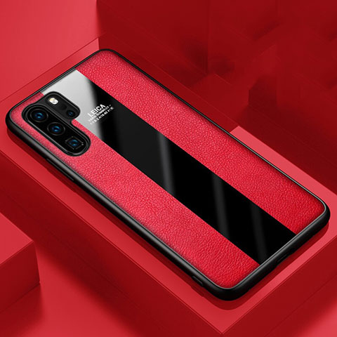 Funda Silicona Goma de Cuero Carcasa H01 para Huawei P30 Pro New Edition Rojo