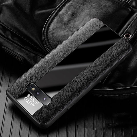 Funda Silicona Goma de Cuero Carcasa H01 para Samsung Galaxy S10e Negro