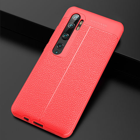 Funda Silicona Goma de Cuero Carcasa H01 para Xiaomi Mi Note 10 Pro Rojo