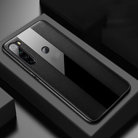 Funda Silicona Goma de Cuero Carcasa H01 para Xiaomi Redmi Note 8 (2021) Negro