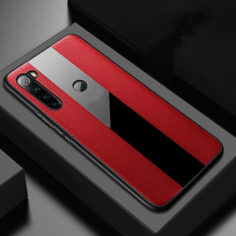 Funda Silicona Goma de Cuero Carcasa H01 para Xiaomi Redmi Note 8 (2021) Rojo