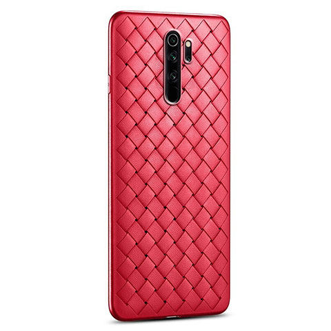 Funda Silicona Goma de Cuero Carcasa H01 para Xiaomi Redmi Note 8 Pro Rojo