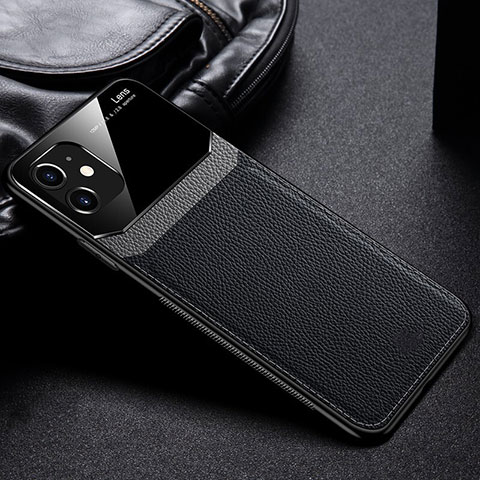 Funda Silicona Goma de Cuero Carcasa H02 para Apple iPhone 11 Negro