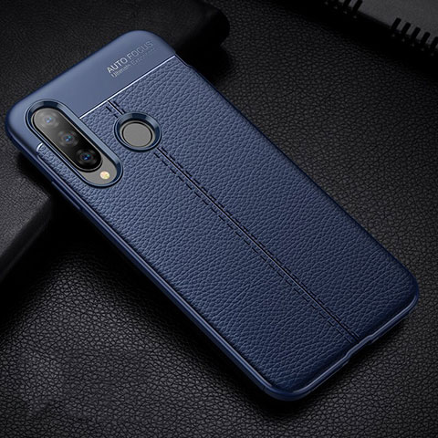 Funda Silicona Goma de Cuero Carcasa H02 para Huawei P30 Lite Azul