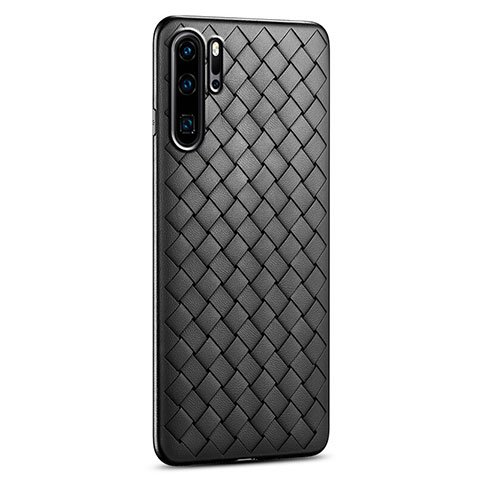 Funda Silicona Goma de Cuero Carcasa H02 para Huawei P30 Pro Negro