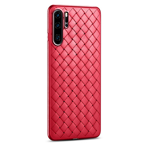 Funda Silicona Goma de Cuero Carcasa H02 para Huawei P30 Pro Rojo