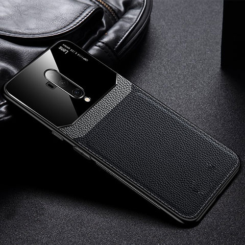 Funda Silicona Goma de Cuero Carcasa H02 para OnePlus 7T Pro Negro