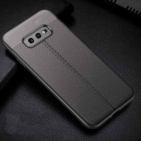 Funda Silicona Goma de Cuero Carcasa H02 para Samsung Galaxy S10e Gris