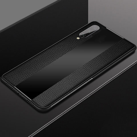 Funda Silicona Goma de Cuero Carcasa H02 para Xiaomi Mi A3 Negro