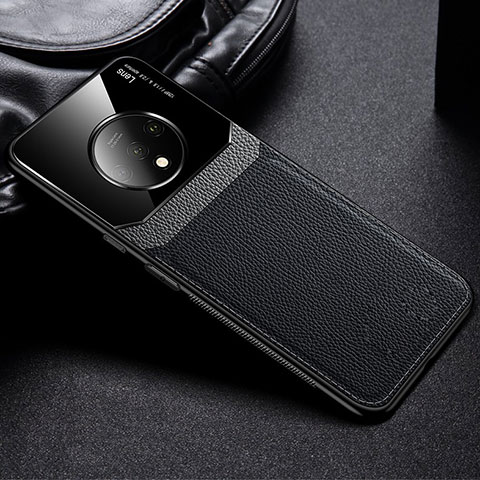 Funda Silicona Goma de Cuero Carcasa H03 para OnePlus 7T Negro