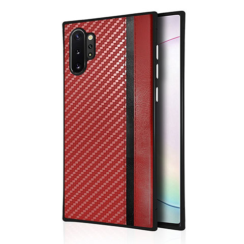 Funda Silicona Goma de Cuero Carcasa H03 para Samsung Galaxy Note 10 Plus 5G Rojo