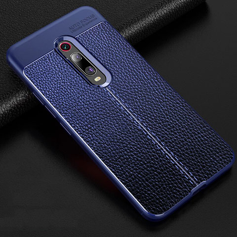 Funda Silicona Goma de Cuero Carcasa H03 para Xiaomi Mi 9T Azul