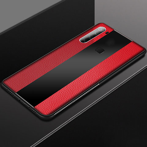 Funda Silicona Goma de Cuero Carcasa H03 para Xiaomi Redmi Note 8 Rojo