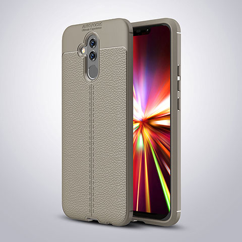 Funda Silicona Goma de Cuero Carcasa H04 para Huawei Mate 20 Lite Gris