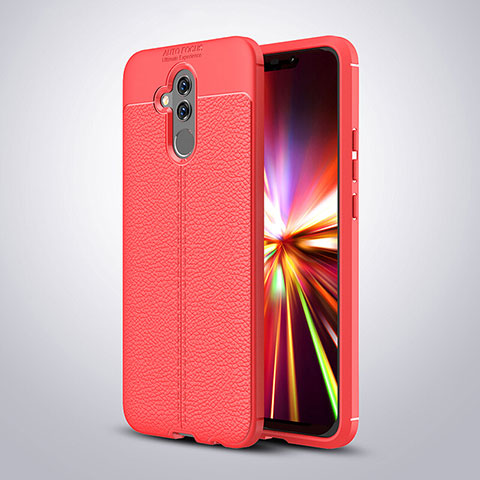 Funda Silicona Goma de Cuero Carcasa H04 para Huawei Mate 20 Lite Rojo