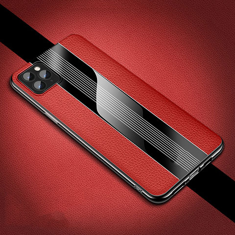 Funda Silicona Goma de Cuero Carcasa H05 para Apple iPhone 11 Pro Max Rojo