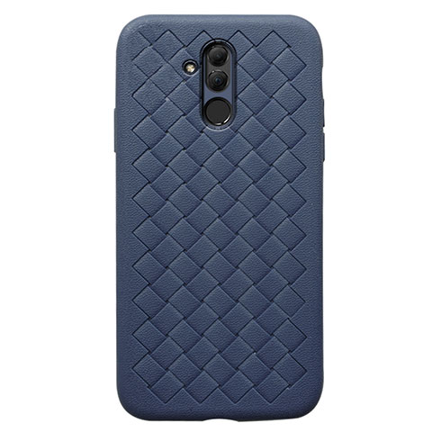 Funda Silicona Goma de Cuero Carcasa H05 para Huawei Mate 20 Lite Azul