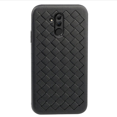 Funda Silicona Goma de Cuero Carcasa H05 para Huawei Mate 20 Lite Negro