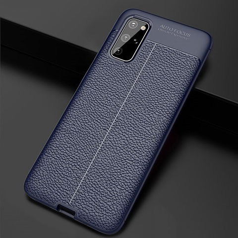 Funda Silicona Goma de Cuero Carcasa H06 para Samsung Galaxy S20 Plus Azul