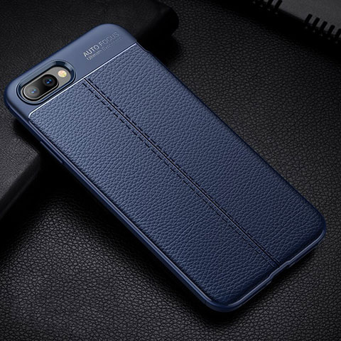 Funda Silicona Goma de Cuero Carcasa H07 para Oppo K1 Azul