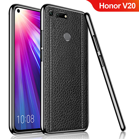 Funda Silicona Goma de Cuero Carcasa M02 para Huawei Honor V20 Negro