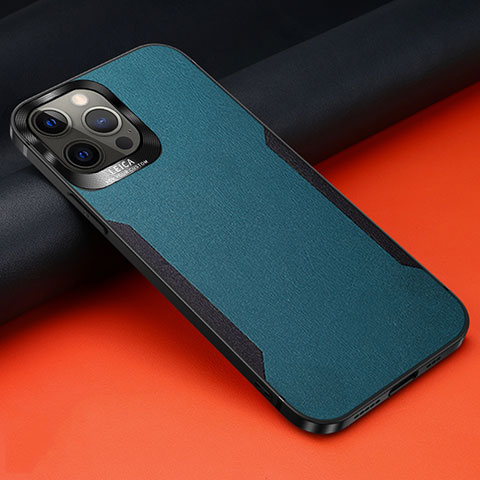 Funda Silicona Goma de Cuero Carcasa N01 para Apple iPhone 12 Pro Cian