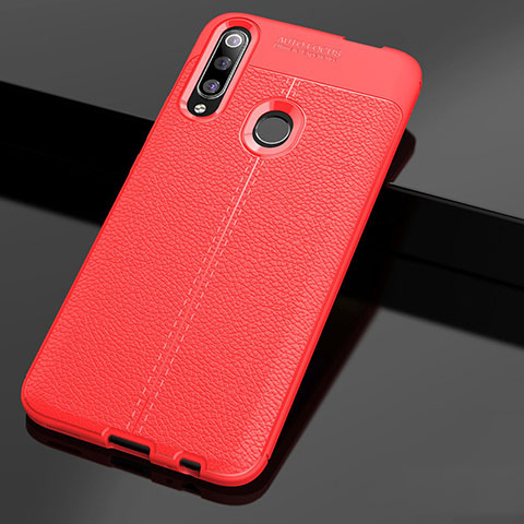 Funda Silicona Goma de Cuero Carcasa para Huawei Enjoy 10 Plus Rojo