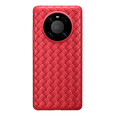 Funda Silicona Goma de Cuero Carcasa para Huawei Mate 40E 4G Rojo