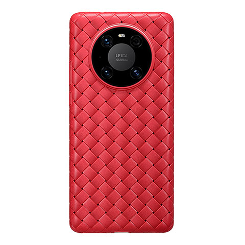 Funda Silicona Goma de Cuero Carcasa para Huawei Mate 40E 5G Rojo