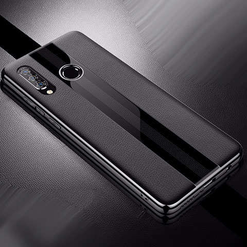Funda Silicona Goma de Cuero Carcasa para Huawei P30 Lite XL Negro