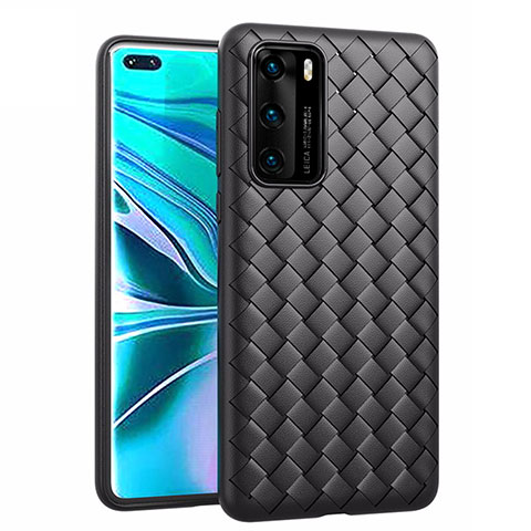 Funda Silicona Goma de Cuero Carcasa para Huawei P40 Negro