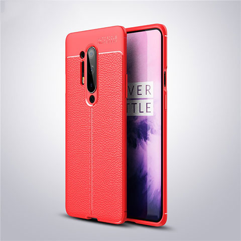 Funda Silicona Goma de Cuero Carcasa para OnePlus 8 Pro Rojo