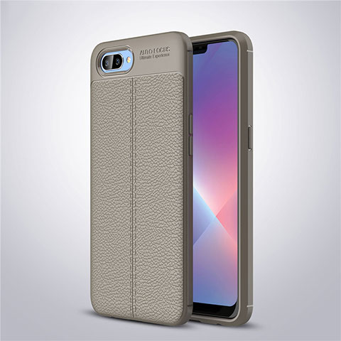 Funda Silicona Goma de Cuero Carcasa para Oppo A12e Gris