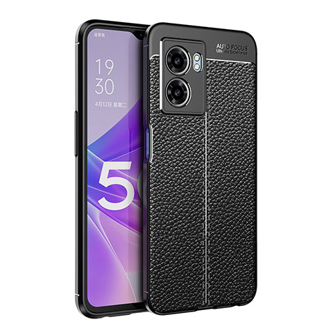 Funda Silicona Goma de Cuero Carcasa para Oppo A57 5G Negro