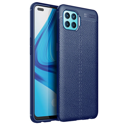 Funda Silicona Goma de Cuero Carcasa para Oppo A93 Azul