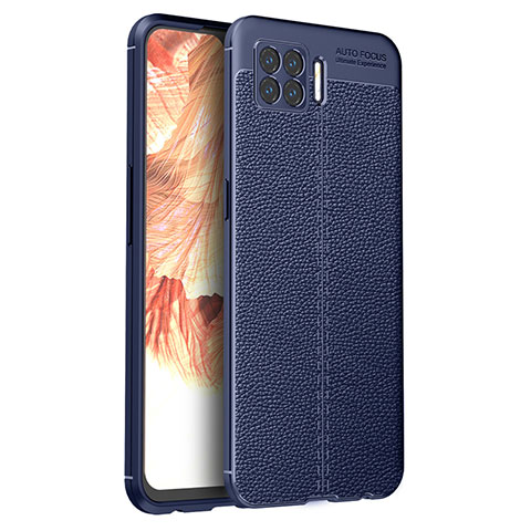 Funda Silicona Goma de Cuero Carcasa para Oppo F17 Azul