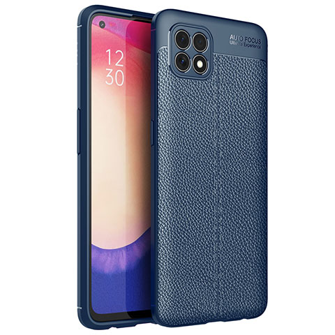 Funda Silicona Goma de Cuero Carcasa para Oppo Reno4 SE 5G Azul