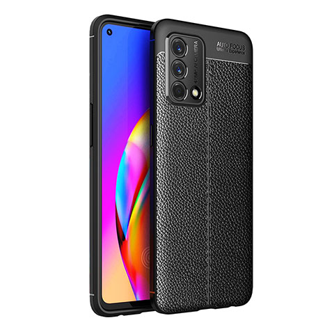 Funda Silicona Goma de Cuero Carcasa para Oppo Reno6 Lite Negro