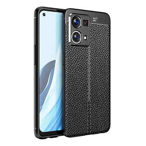 Funda Silicona Goma de Cuero Carcasa para Oppo Reno8 4G Negro