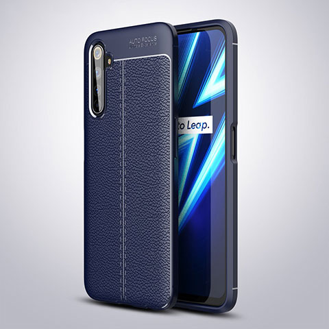 Funda Silicona Goma de Cuero Carcasa para Realme 6 Pro Azul