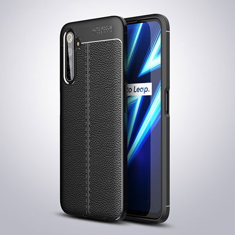 Funda Silicona Goma de Cuero Carcasa para Realme 6 Pro Negro