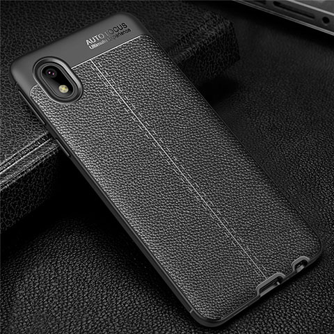 Funda Silicona Goma de Cuero Carcasa para Samsung Galaxy A01 Core Negro