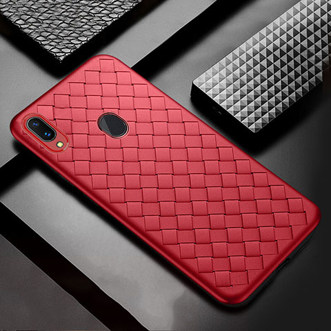 Funda Silicona Goma de Cuero Carcasa para Samsung Galaxy A20 Rojo